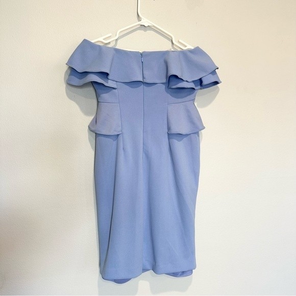 Alexia Admor Lia Ruffle Strapless Sheath Dress, Baby Blue, Size 2 - Picture 7 of 9